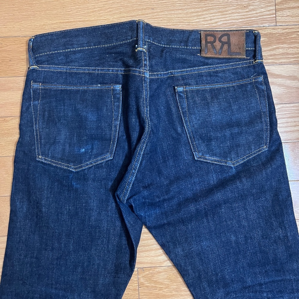 Double RL Ralph Lauren Dark Wash, Slim Fit Jeans, 32x30 - Picture 5 of 6
